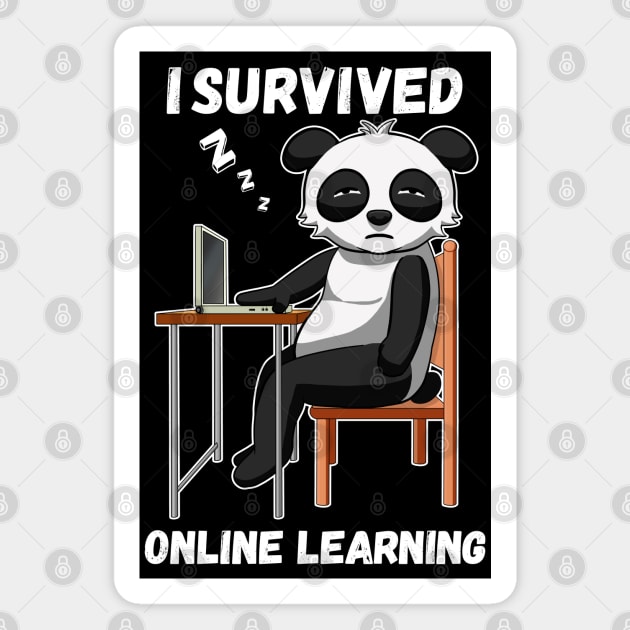 I Survived Online Learning - Panda Lovers Magnet by Dener Queiroz